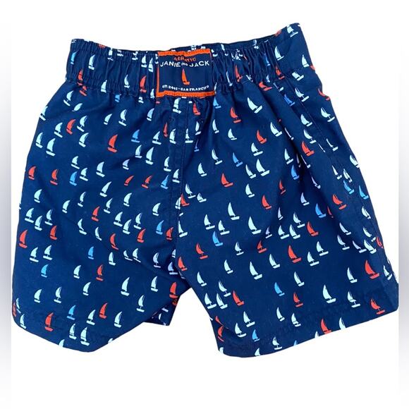 Janie and Jack Boys nautical Sailboat Swim Trunks NWOT 3-6 m - Picture 3 of 4